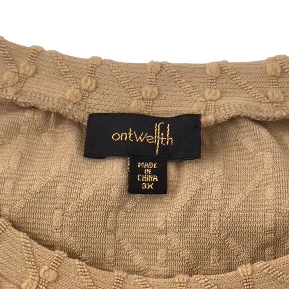 Ontwelth Women SZ 3X Tan Sleeveless Top Embellished Studs &Pearls Textured Knit - Picture 3 of 9
